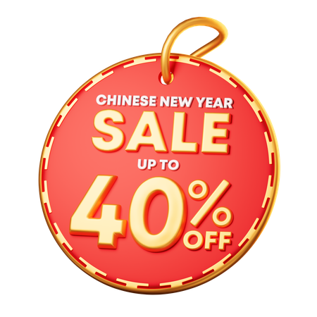 40 Percentage Discount  3D Icon