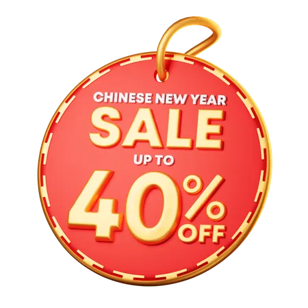 40 Percentage Discount  3D Icon