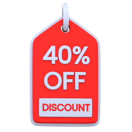 40 Percentage Discount  3D Icon