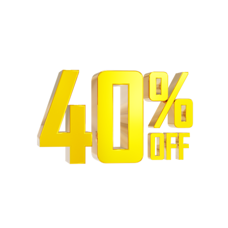 40 Percentage Discount  3D Icon