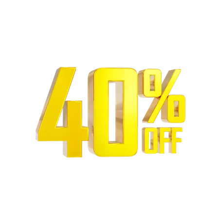 40 Percentage Discount  3D Icon