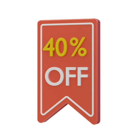 40 por ciento de descuento  3D Icon