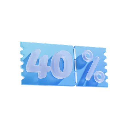 40 por cento  3D Icon