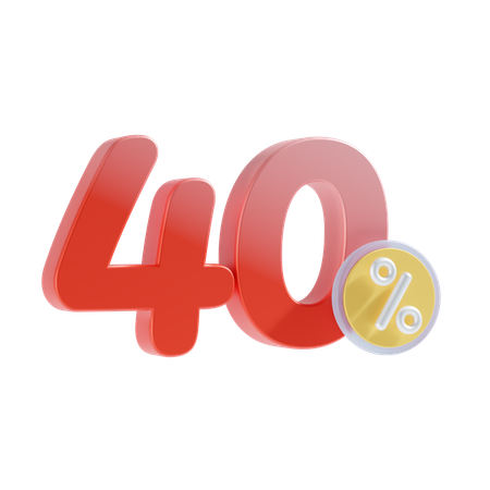 40 por cento  3D Icon