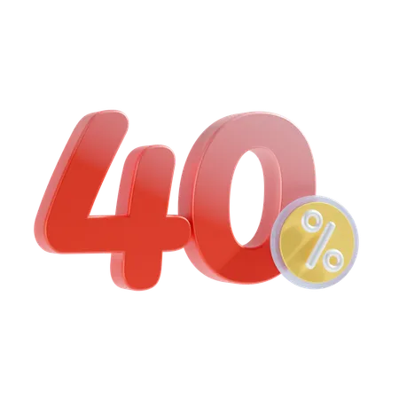 40 por cento  3D Icon