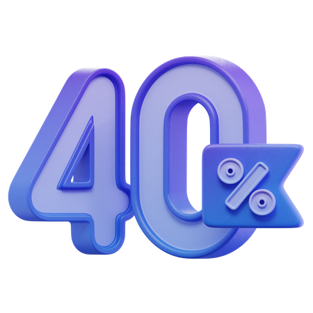 40 por cento  3D Icon