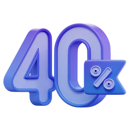 40 por cento  3D Icon