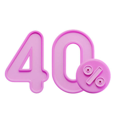 40 por cento  3D Icon