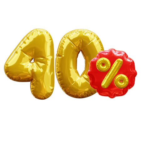 40 por cento  3D Icon
