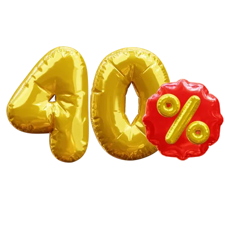 40 por cento  3D Icon