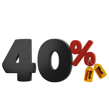 40 por cento de desconto  3D Icon