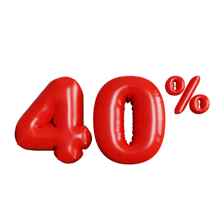 40 por cento de desconto  3D Icon