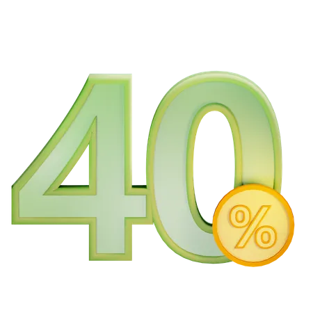 40 por cento de desconto  3D Icon