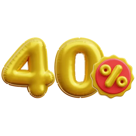 40 por ciento  3D Icon
