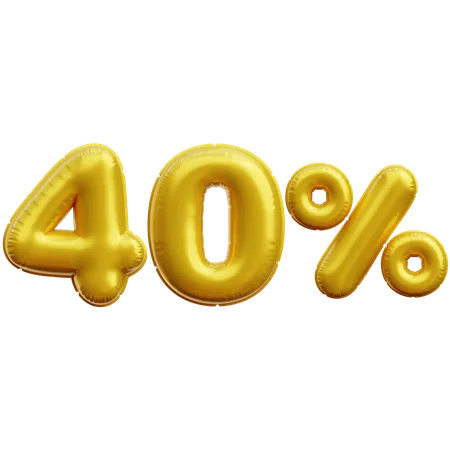 40 por ciento  3D Icon