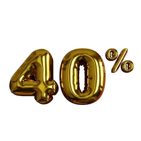 40 por ciento de descuento  3D Icon