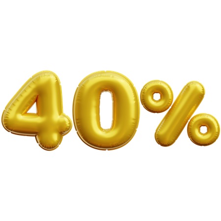 40 pour cent  3D Icon
