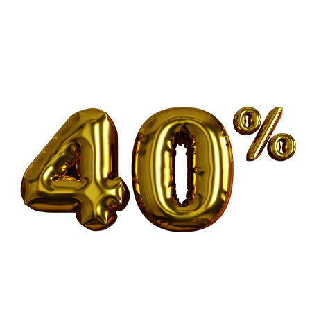 40 pour cent de réduction  3D Icon