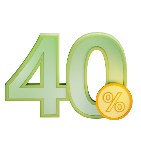 40 pour cent de réduction  3D Icon