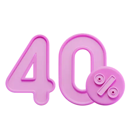 40 Prozent  3D Icon