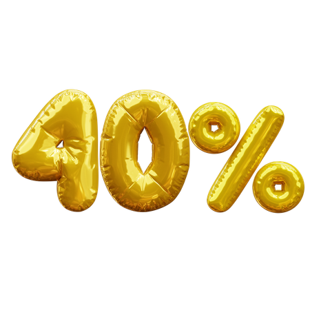 40 Prozent  3D Icon