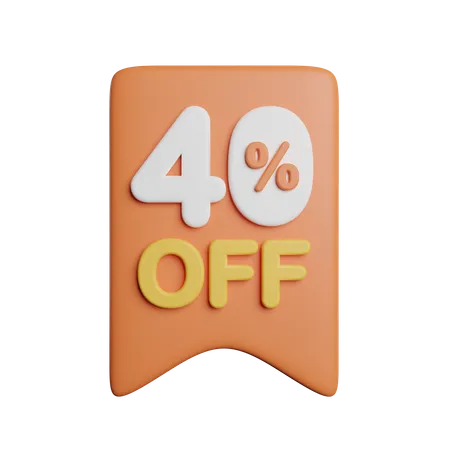 40 Prozent Rabatt-Abzeichen  3D Icon