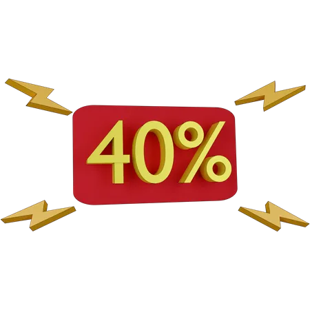 40 Prozent Rabatt-Tag  3D Illustration