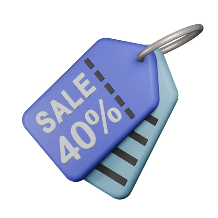 40% Sale Tag  3D Icon