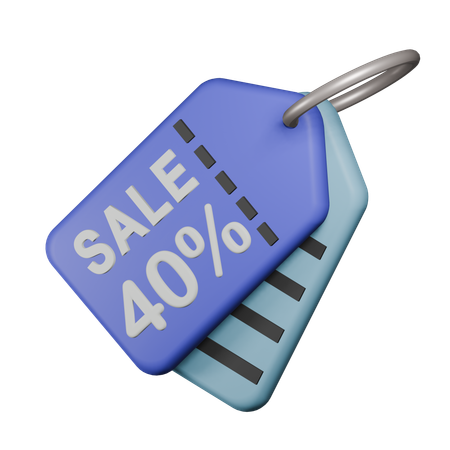 40% Etiqueta de venta  3D Icon