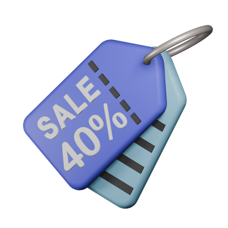 Étiquette de vente de 40 %  3D Icon