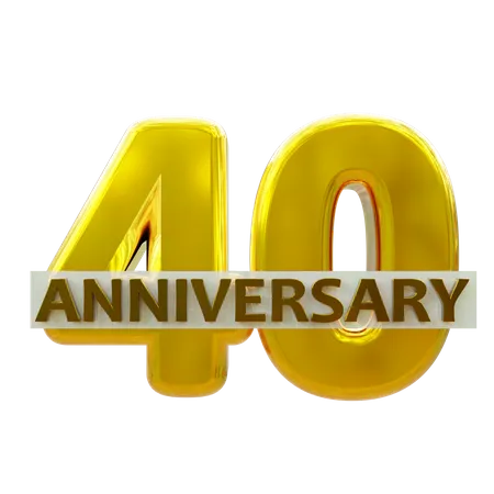 40 Year Anniversary 3D Icon