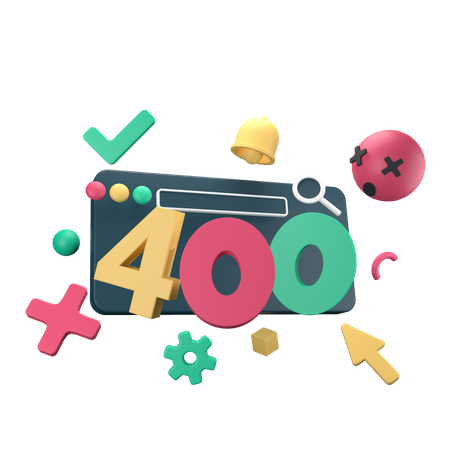 400 Bad Request Error  3D Icon