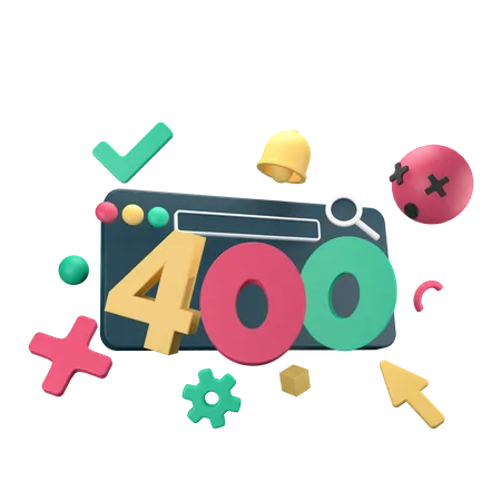 400 Bad Request Error 3D Icon