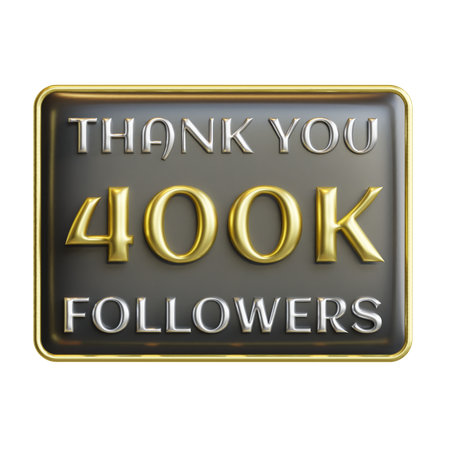 400 K Followers  3D Icon