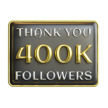 400 mil seguidores  3D Icon