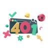 401 unauthorized 3d logo