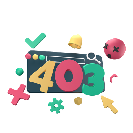 403 Forbidden Error  3D Icon