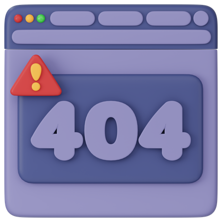 Alerta de error 404  3D Icon