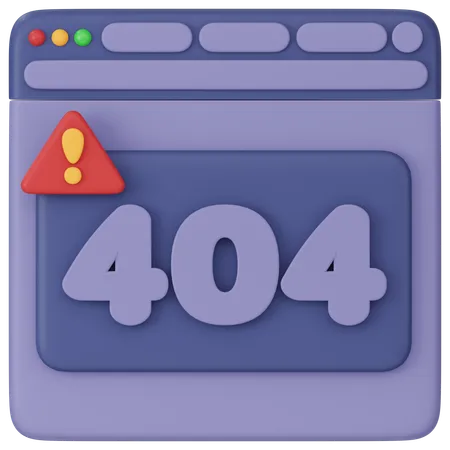 Alerta de error 404  3D Icon