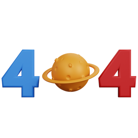404 avec planète  3D Icon