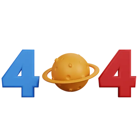 404 avec planète  3D Icon