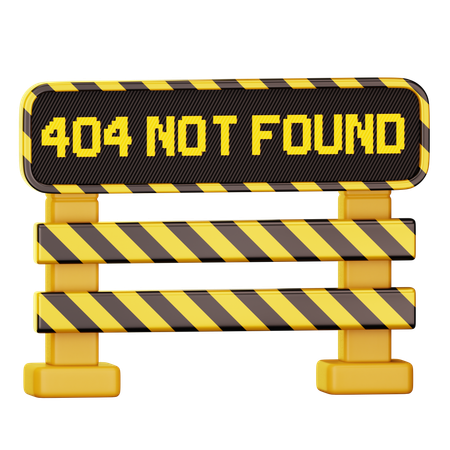 404 barreira não encontrada  3D Icon