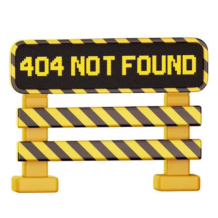 404 barreira não encontrada  3D Icon