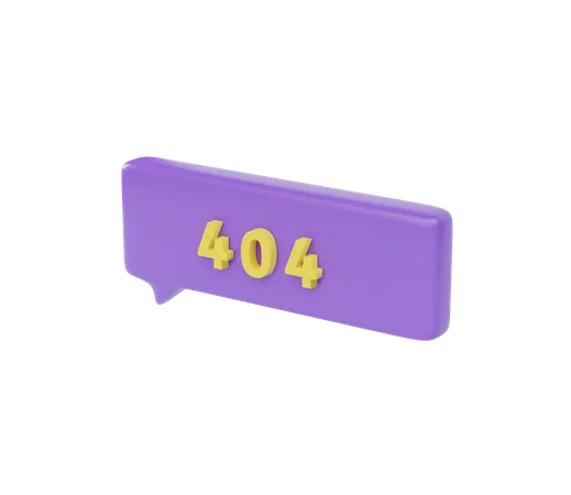 Bolha de mensagem 404  3D Icon