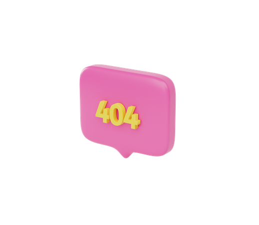 Bolha de mensagem 404  3D Icon