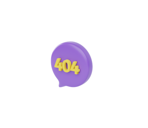 Bolha de mensagem 404  3D Icon