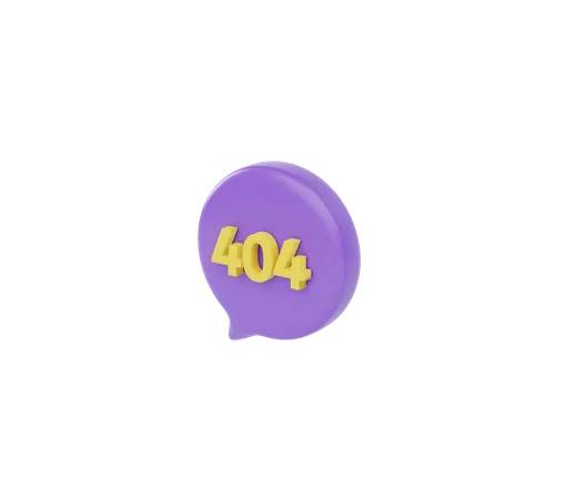 Bolha de mensagem 404  3D Icon