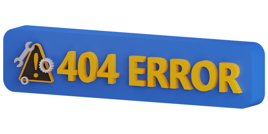 Bouton d'erreur 404  3D Icon