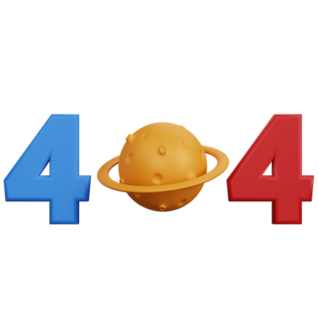 404 con planeta  3D Icon