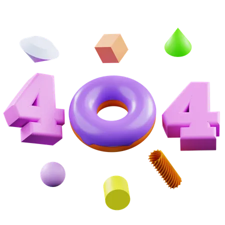 404 Empty state Donat Stile  3D Icon